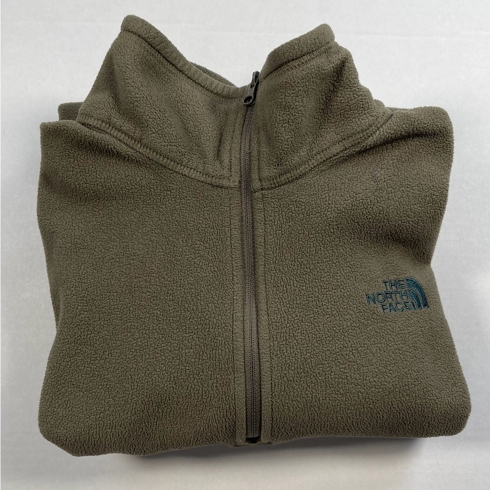 The North Face Olive Quarter-Zip Fleece Pullover XL